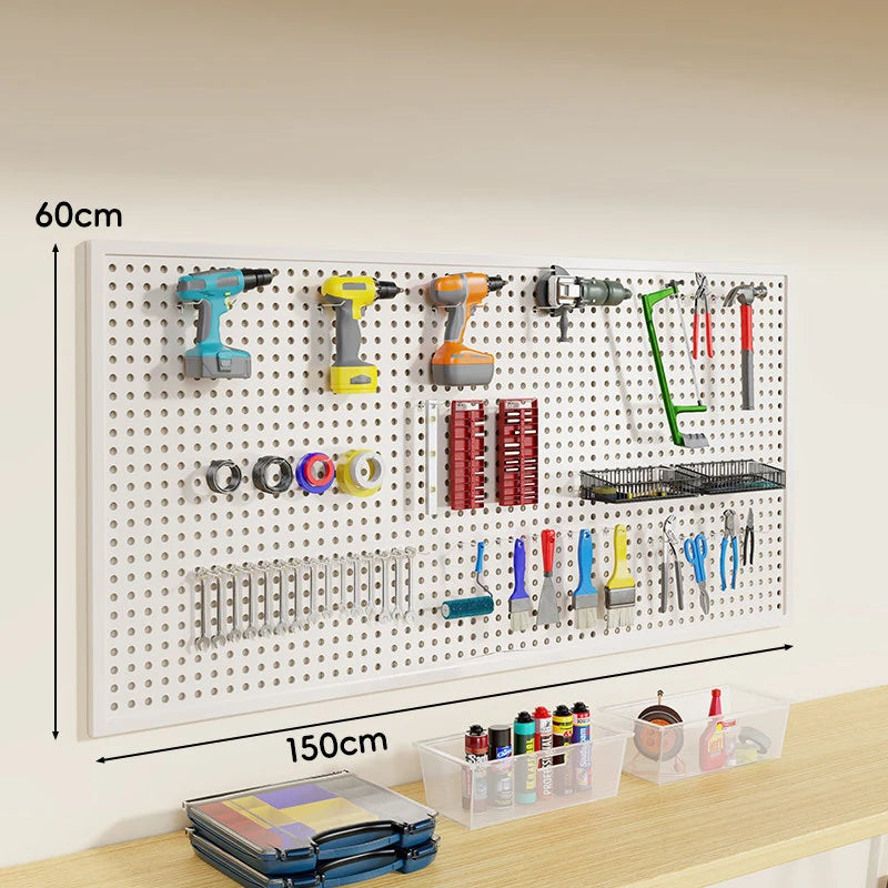 Pegboard Organizer Wall-Mounted Steel Includes 10 Hooks