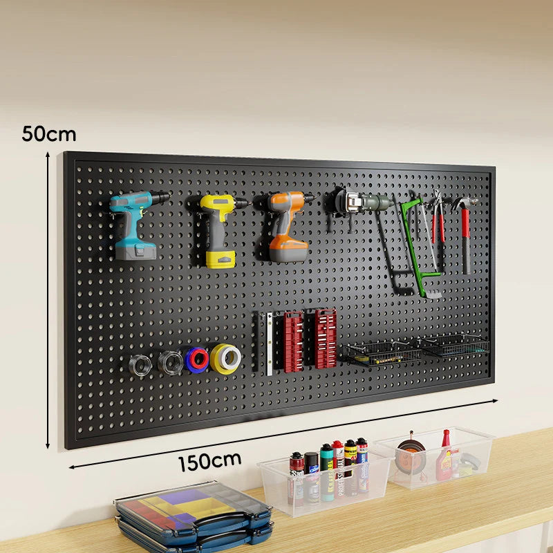 Pegboard Organizer Wall-Mounted Steel Includes 10 Hooks