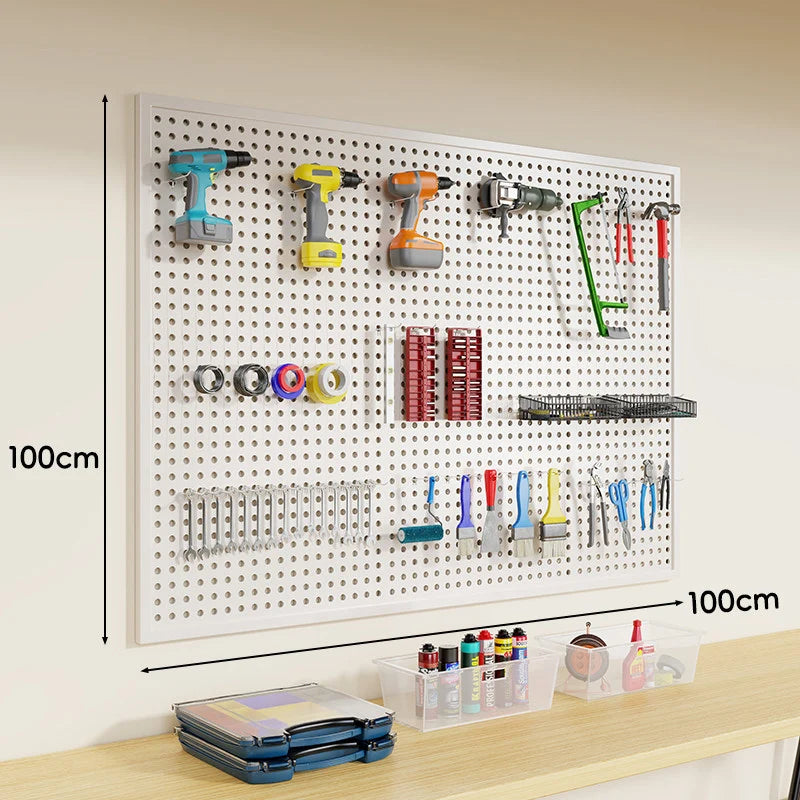 Pegboard Organizer Wall-Mounted Steel Includes 10 Hooks