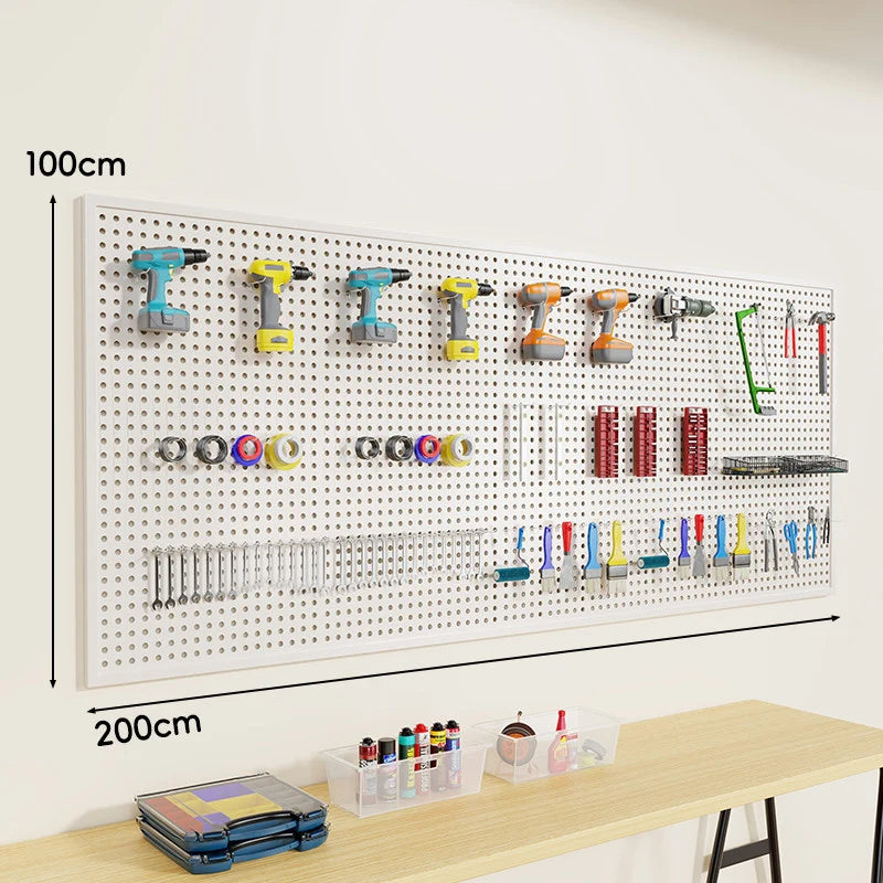 Pegboard Organizer Wall-Mounted Steel Includes 10 Hooks