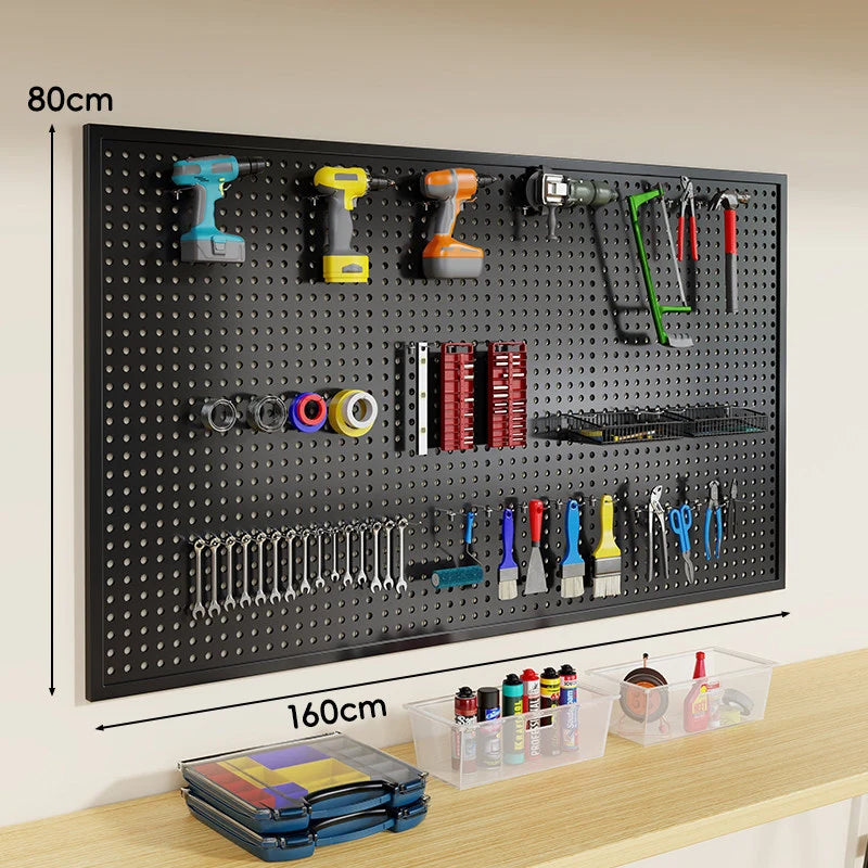 Pegboard Organizer Wall-Mounted Steel Includes 10 Hooks