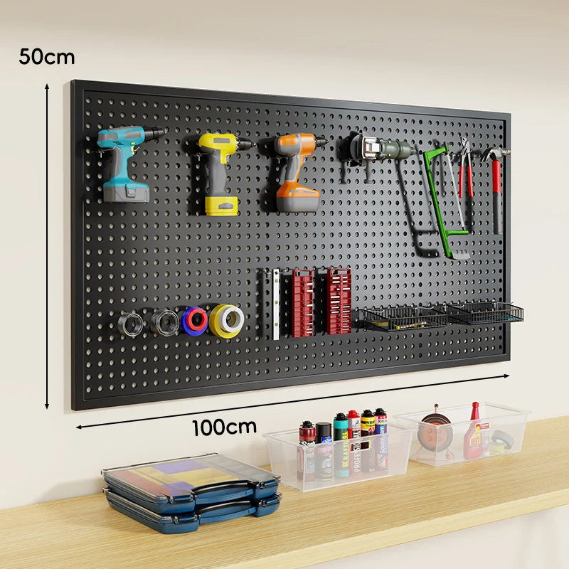 Pegboard Organizer Wall-Mounted Steel Includes 10 Hooks