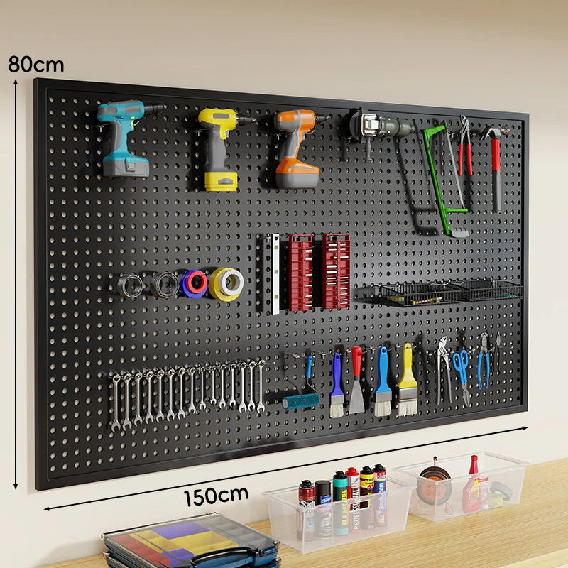 Pegboard Organizer Wall-Mounted Steel Includes 10 Hooks