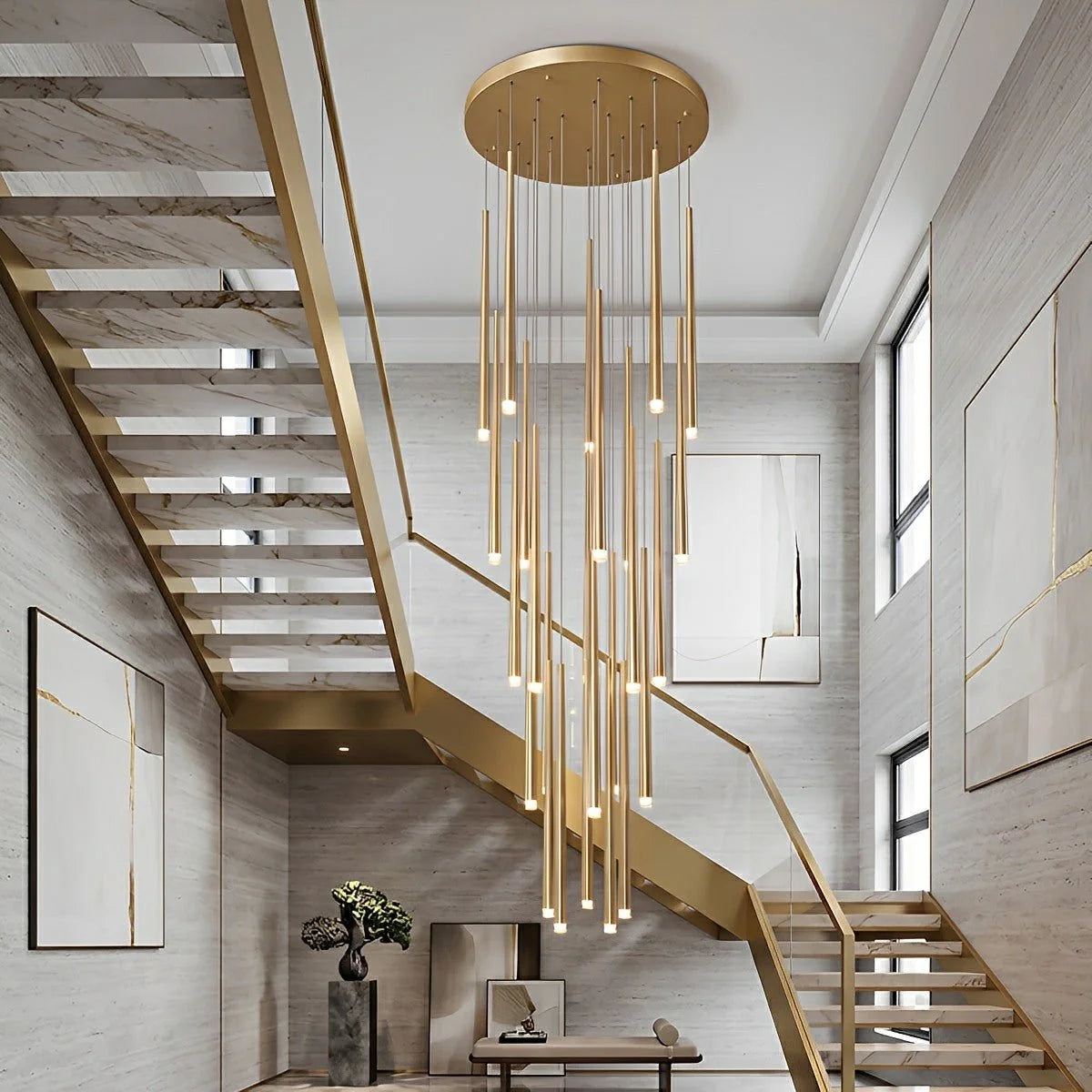 Pendant Chandelier Cascading Adjustable Integrated LED Dimmable
