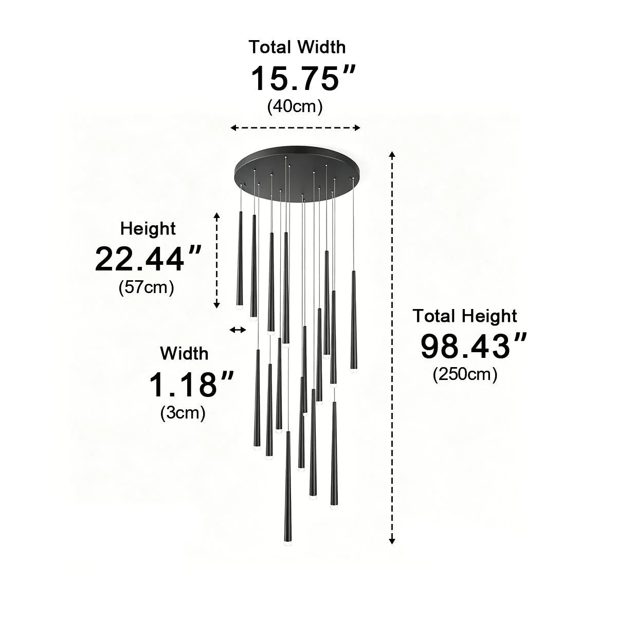 Pendant Chandelier Cascading Adjustable Integrated LED Dimmable
