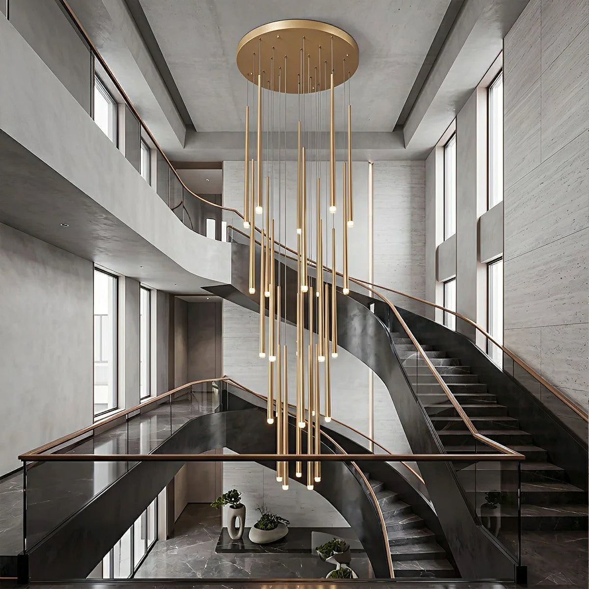 Pendant Chandelier Cascading Adjustable Integrated LED Dimmable