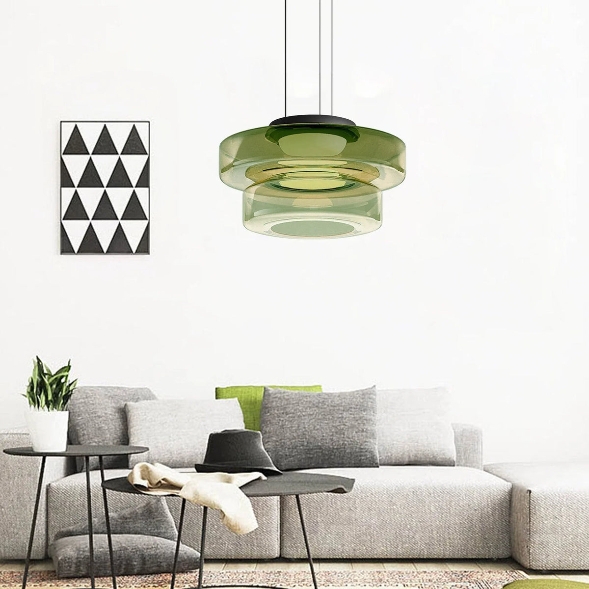 Pendant Lamp Diffused Glass Glare-Free Adjustable Drop