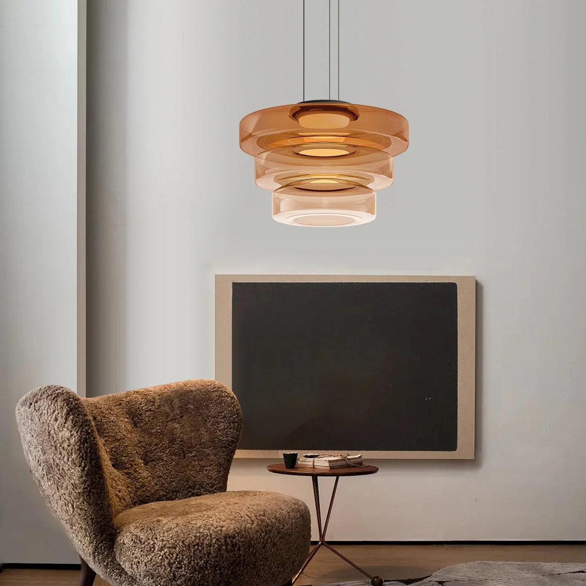 Pendant Lamp Diffused Glass Glare-Free Adjustable Drop