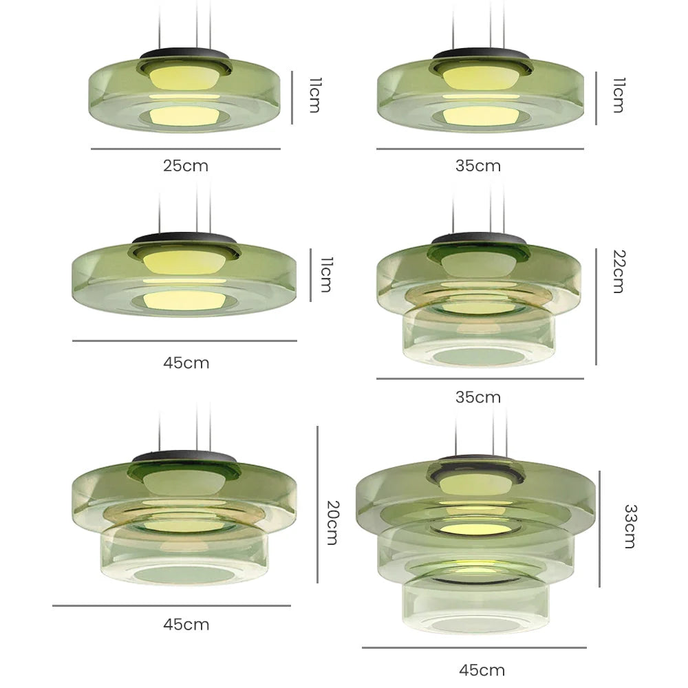 Pendant Lamp Diffused Glass Glare-Free Adjustable Drop