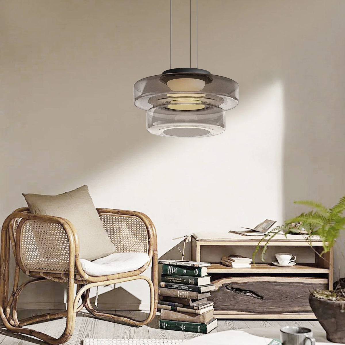 Pendant Lamp Diffused Glass Glare-Free Adjustable Drop