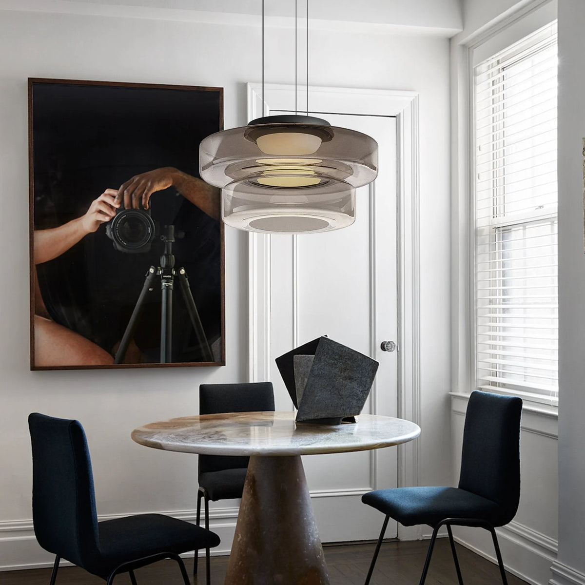 Pendant Lamp Diffused Glass Glare-Free Adjustable Drop