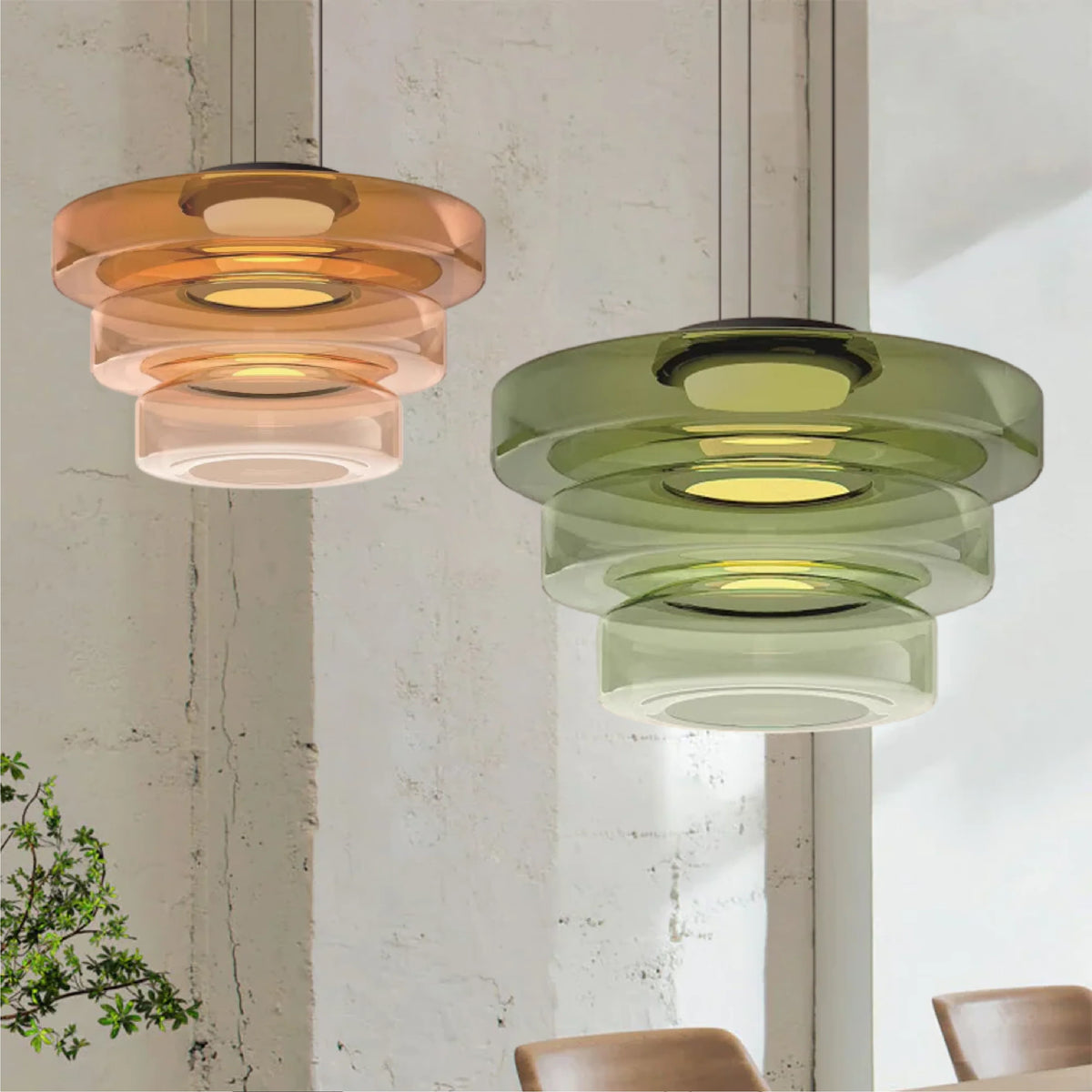 Pendant Lamp Diffused Glass Glare-Free Adjustable Drop
