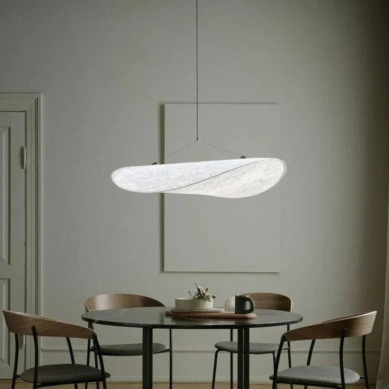 Pendant Lamp Handmade Silk Shade Integrated LED Remote Control