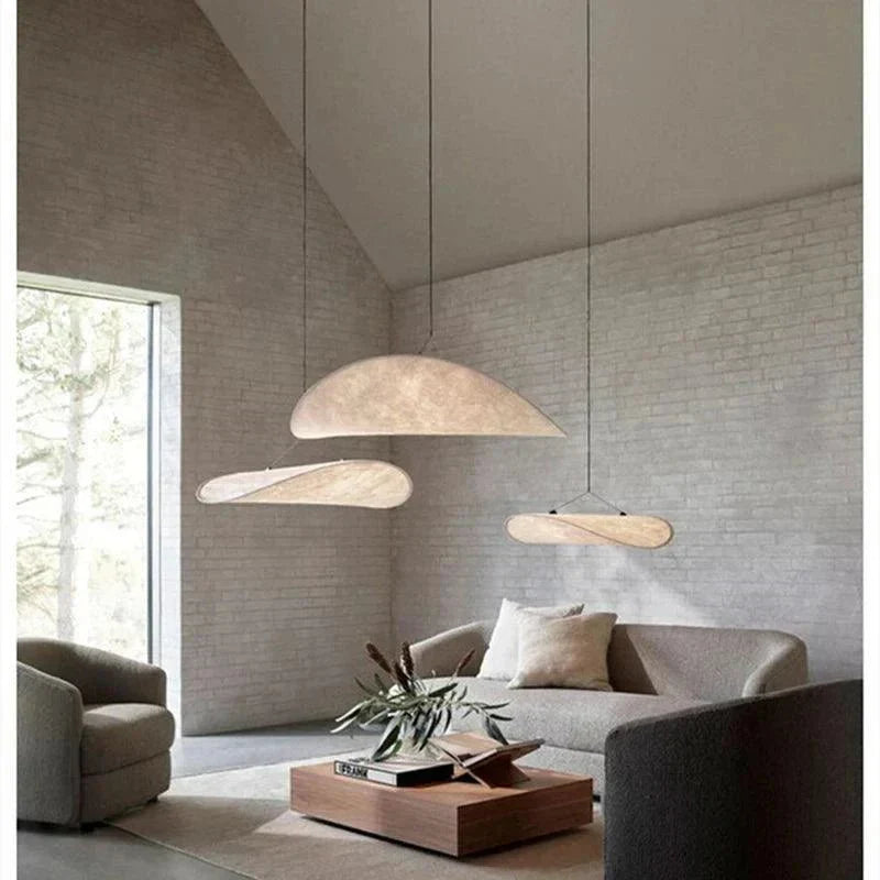 Pendant Lamp Handmade Silk Shade Integrated LED Remote Control