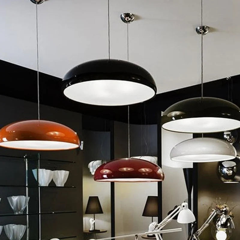 Pendant Light Art Deco Open Metal Frame Shadow Casting