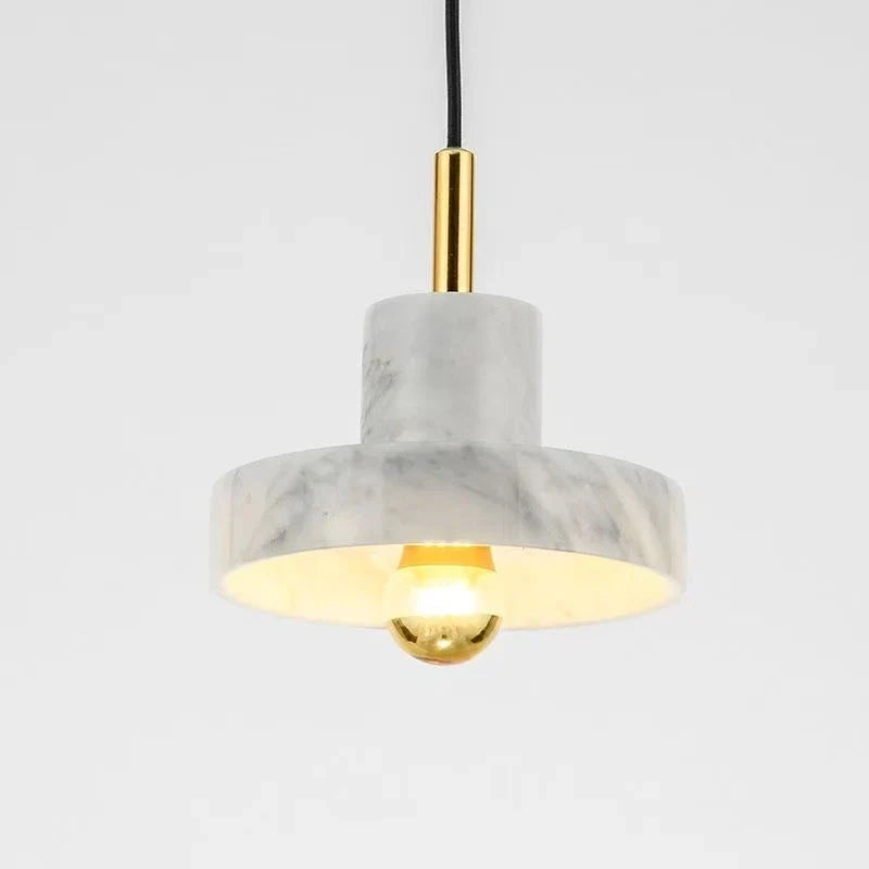 Pendant Light Backlit Natural Marble Adjustable Drop