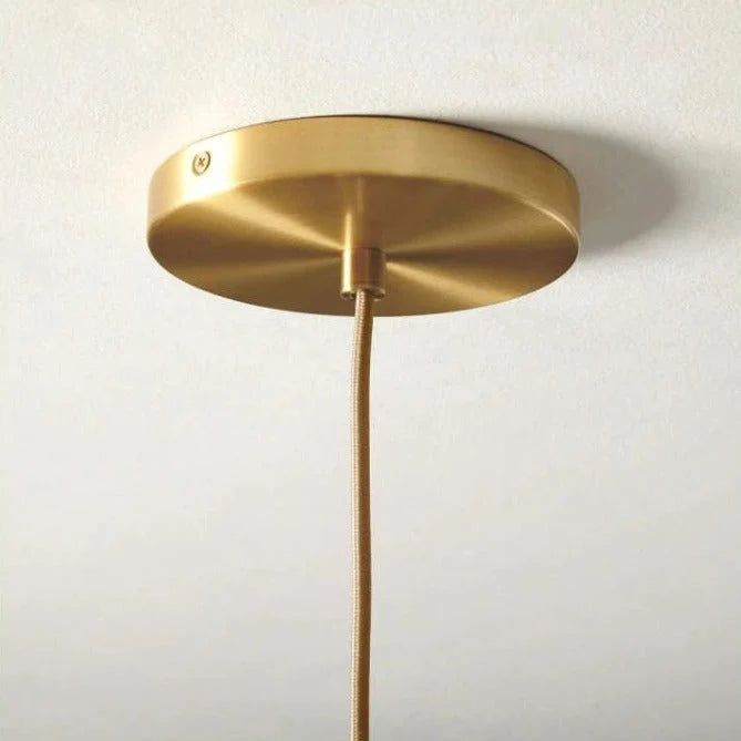 Pendant Light Brass Finish & Clear Glass Globe Adjustable Drop