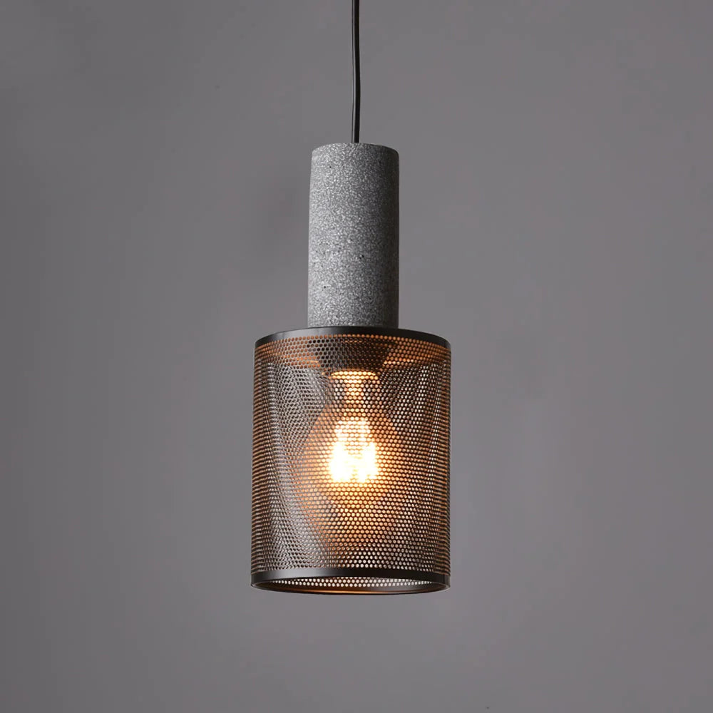 Pendant Light Cast Cement Shade Adjustable Drop