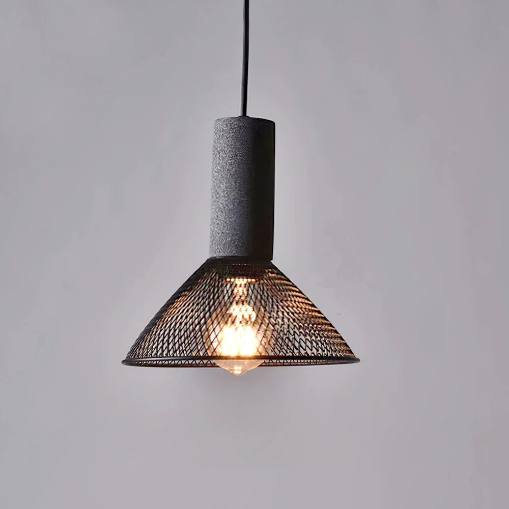 Pendant Light Cast Cement Shade Adjustable Drop