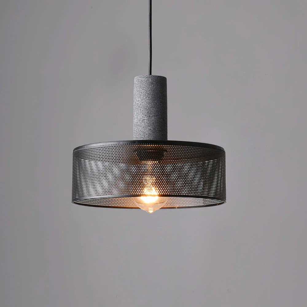 Pendant Light Cast Cement Shade Adjustable Drop