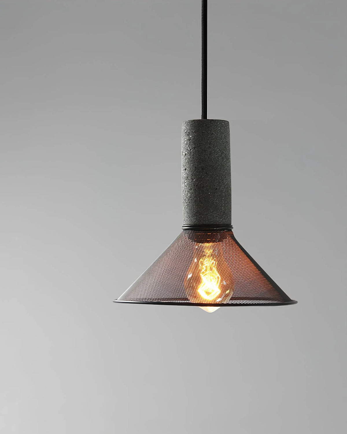 Pendant Light Cast Cement Shade Adjustable Drop
