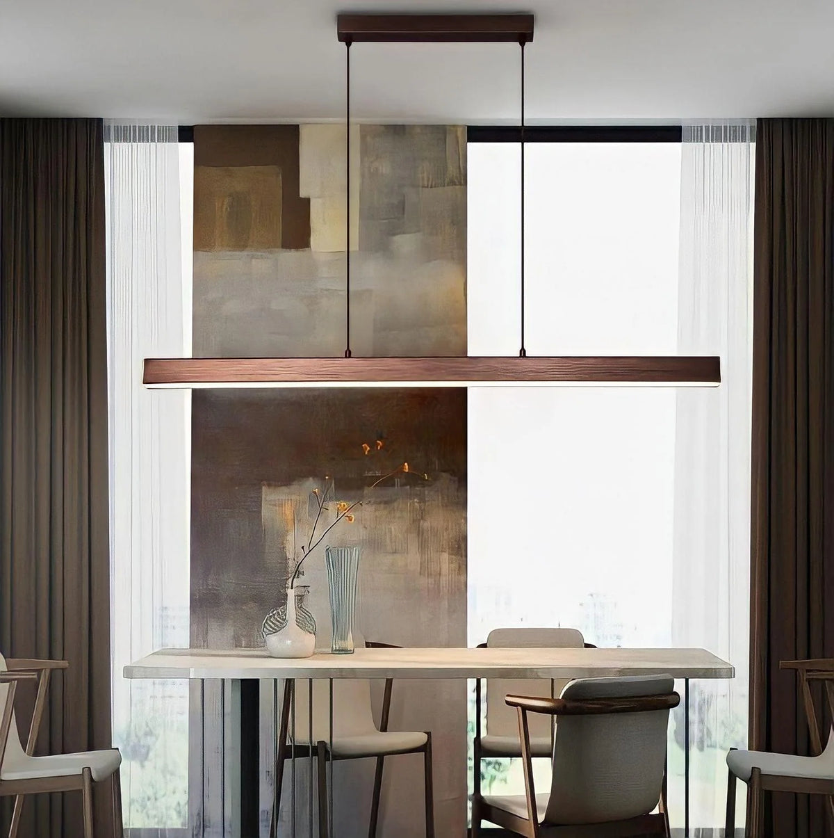 Pendant Light Dimmable LED Remote Control Adjustable Cable