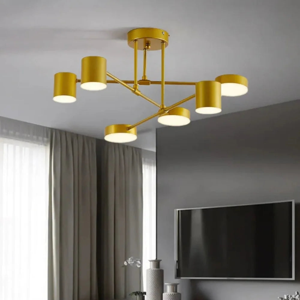 Pendant Light Geometric Open Metal Frame Adjustable Cable