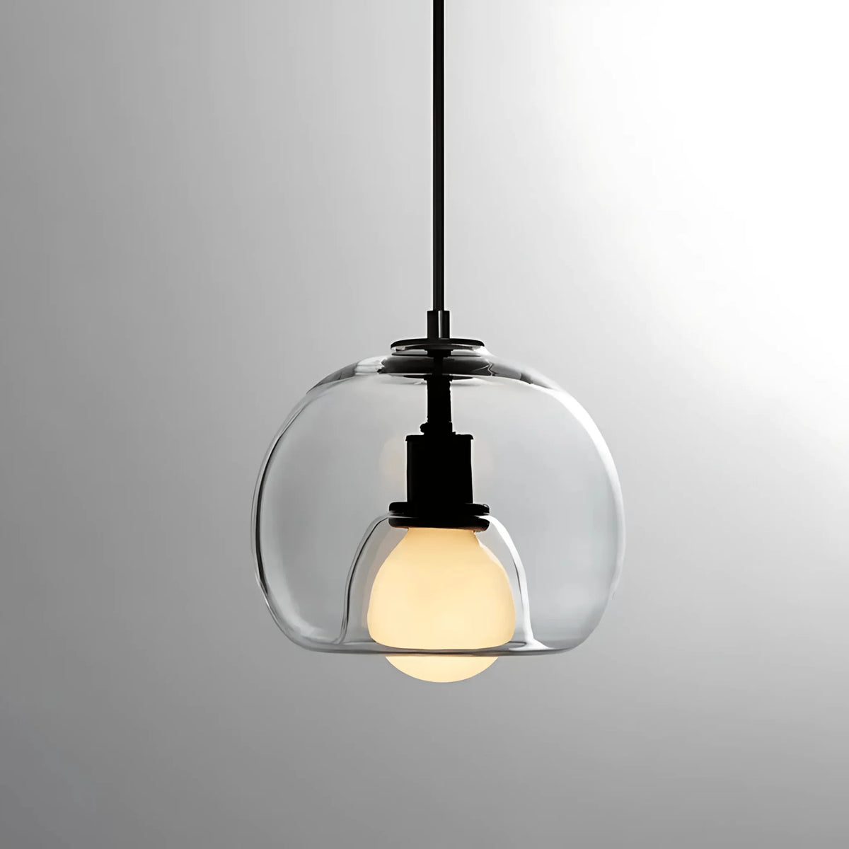 Pendant Light Handblown Glass Adjustable Drop & Standard Socket