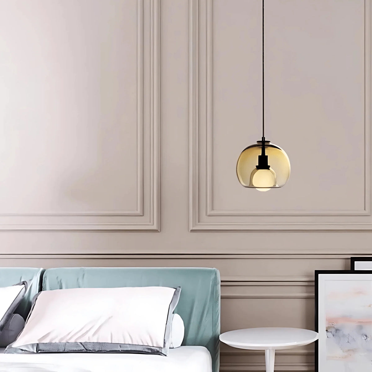 Pendant Light Handblown Glass Adjustable Drop & Standard Socket