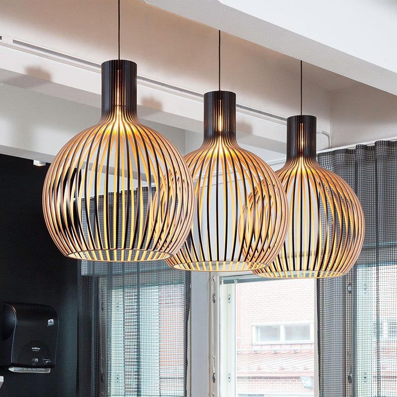 Pendant Light Handcrafted Solid Wood Adjustable Drop