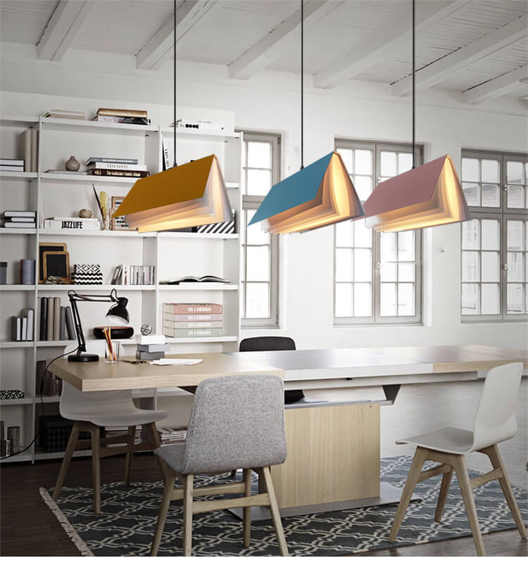 Pendant Light Open-Book Matte Shade Adjustable Cable