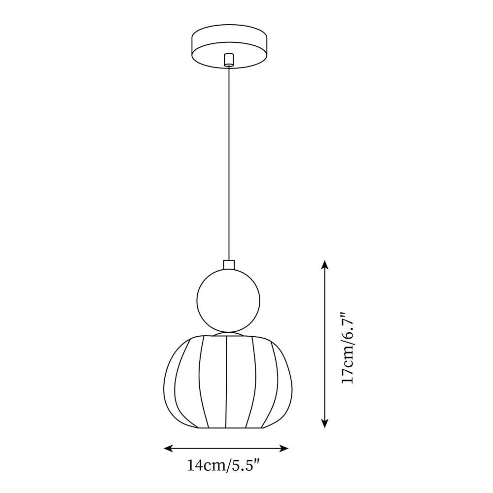 Pendant Light Organic Acrylic Satin Shade Adjustable Drop
