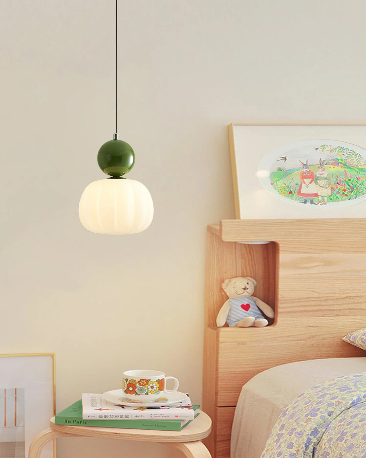 Pendant Light Organic Acrylic Satin Shade Adjustable Drop
