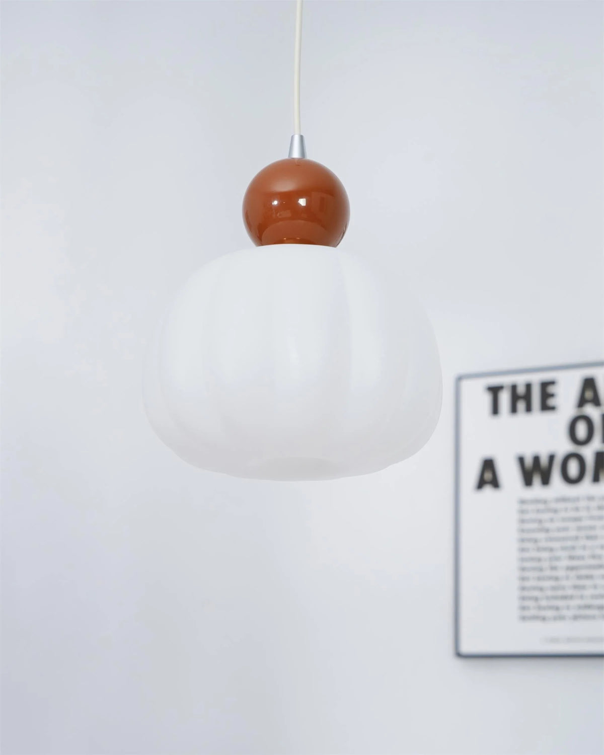 Pendant Light Organic Acrylic Satin Shade Adjustable Drop