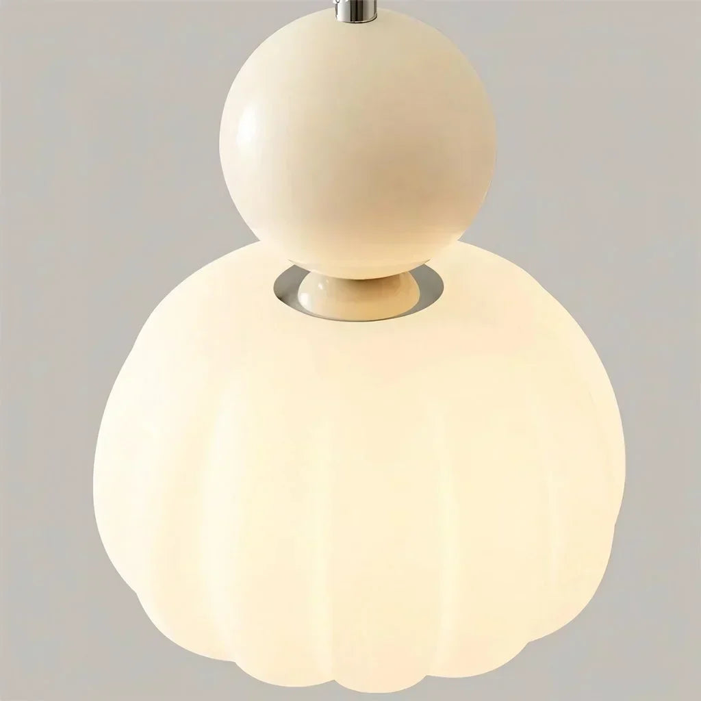 Pendant Light Ribbed Shade Integrated Warm LED & Reflective Interior
