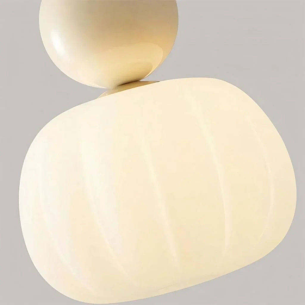 Pendant Light Ribbed Shade Integrated Warm LED & Reflective Interior