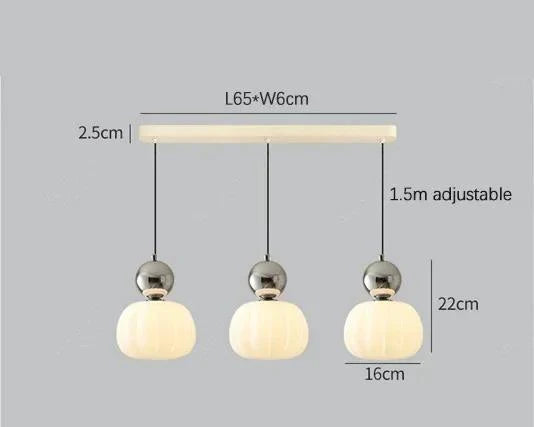 Pendant Light Ribbed Shade Integrated Warm LED & Reflective Interior