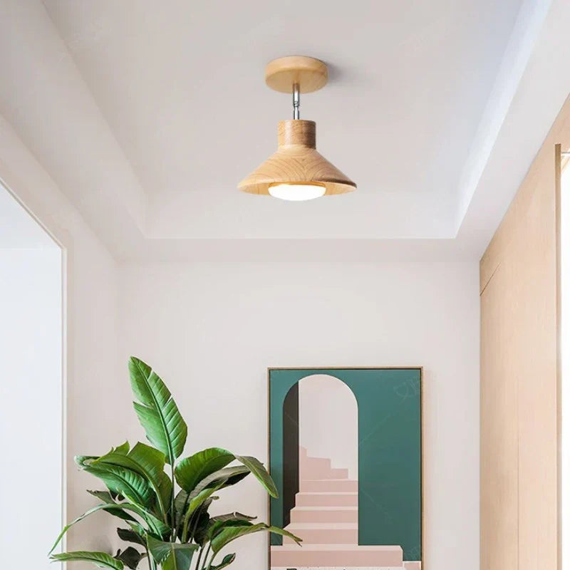 Pendant Light Solid Timber Cone Focused Downlight