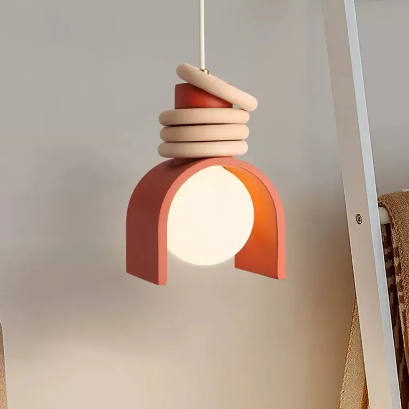 Pendant Light Textured Resin Shade Warm Mottled Glow