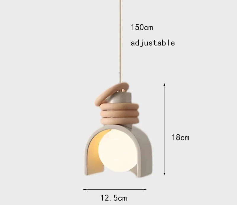 Pendant Light Textured Resin Shade Warm Mottled Glow
