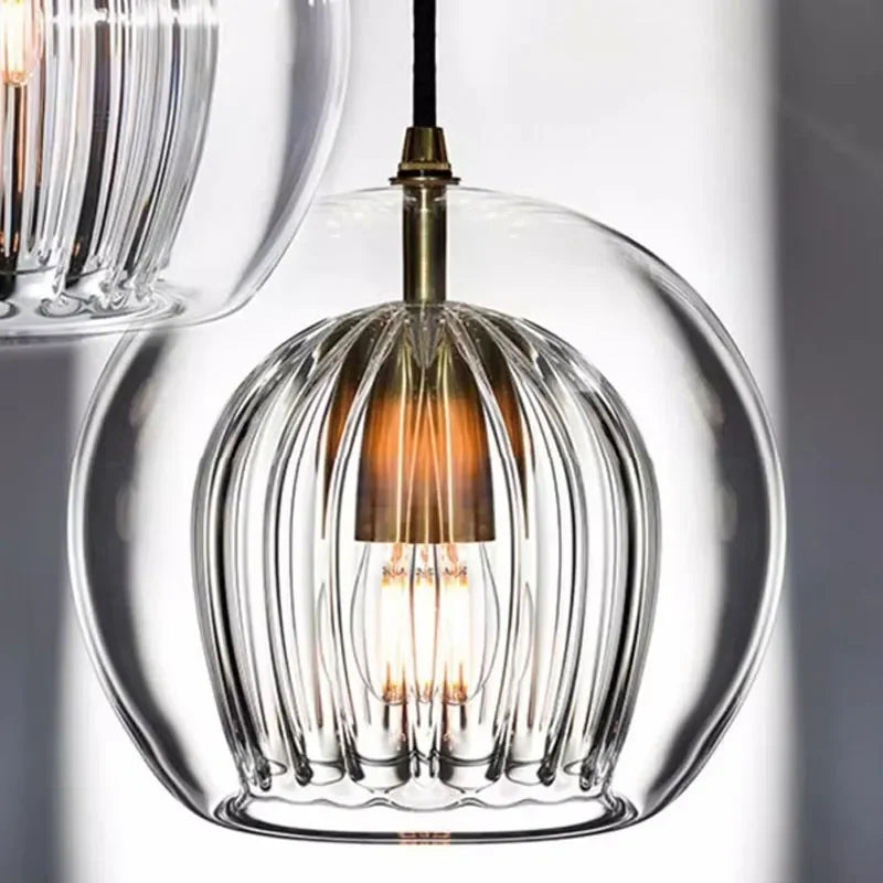 Pendant Light Treated Glass Diffused Light Adjustable Drop
