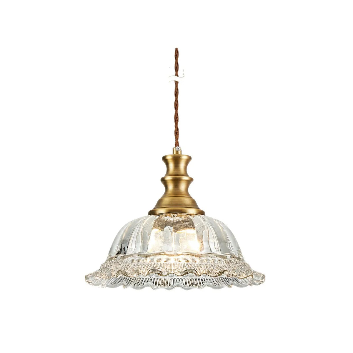 Pendant Light Vintage Glass Shade Adjustable Hanging Height LED Compatible