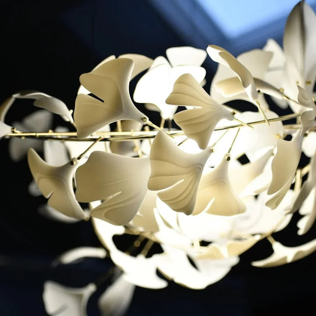 Pendant Light White Ceramic U-Shaped Design Adjustable Suspension