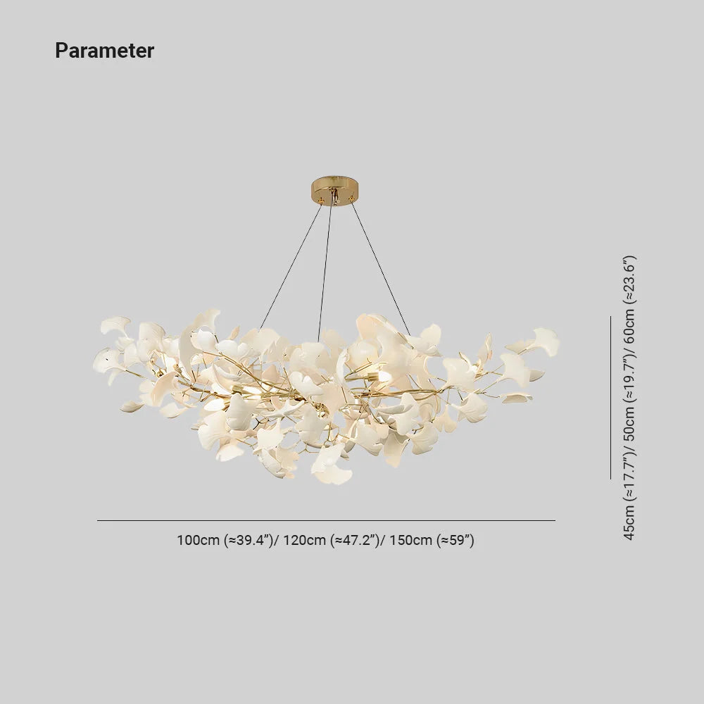 Pendant Light White Ceramic U-Shaped Design Adjustable Suspension