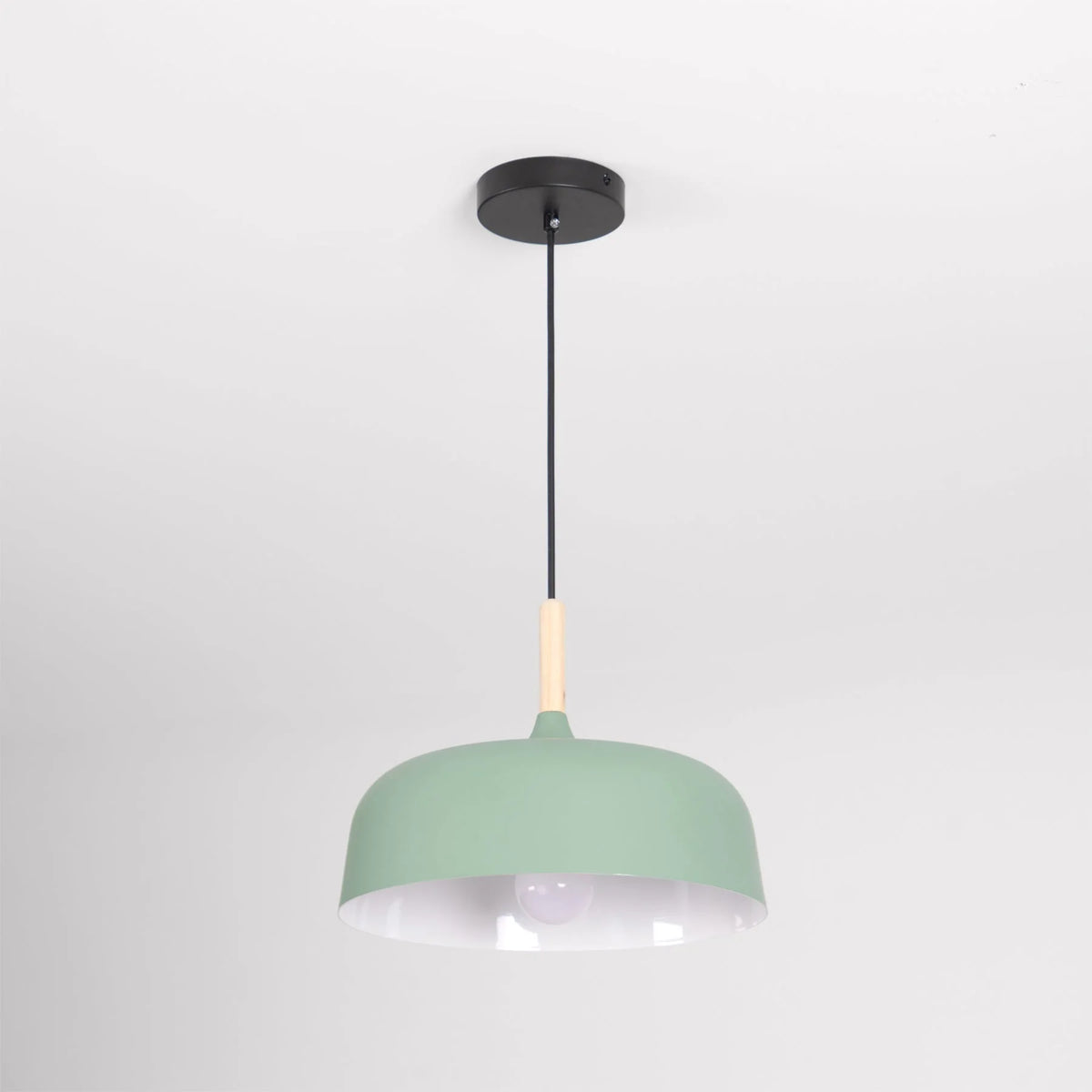 Pendant Light Zinc Alloy & Solid Wood Adjustable Cord