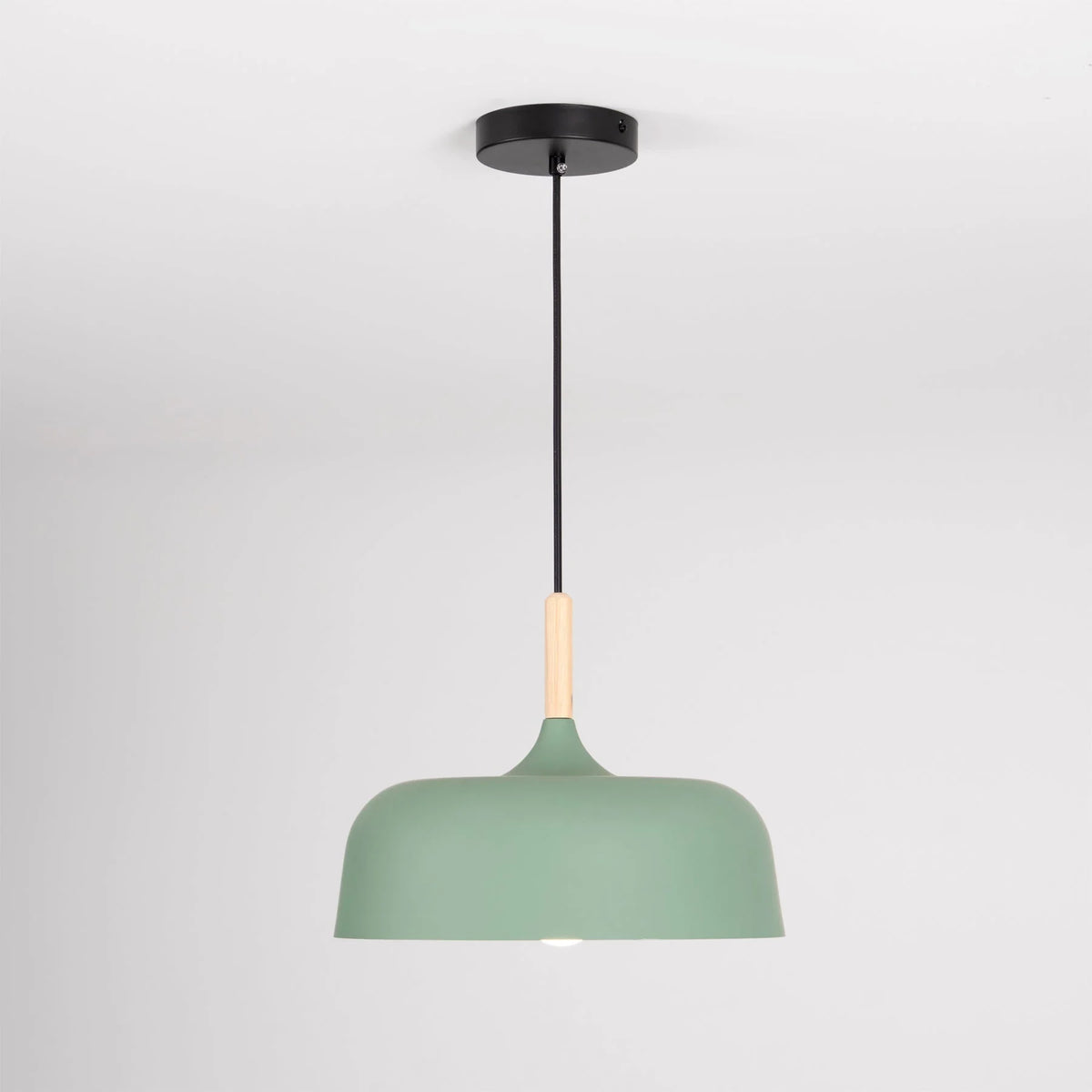 Pendant Light Zinc Alloy & Solid Wood Adjustable Cord