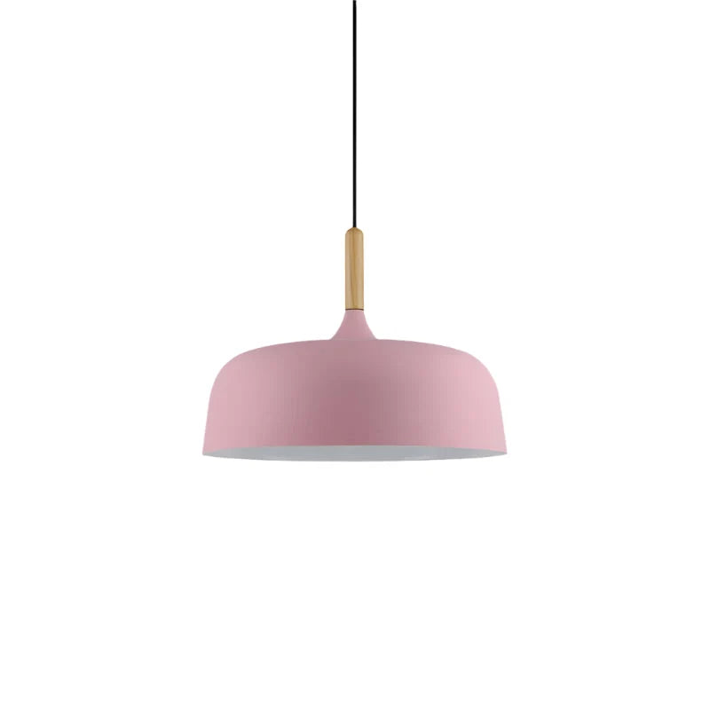 Pendant Light Zinc Alloy & Solid Wood Adjustable Cord