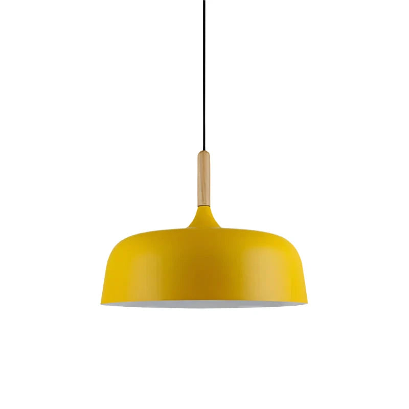Pendant Light Zinc Alloy & Solid Wood Adjustable Cord