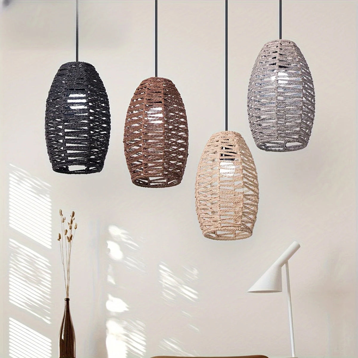Pendant Shade Natural Woven Rope Soft Diffused Light