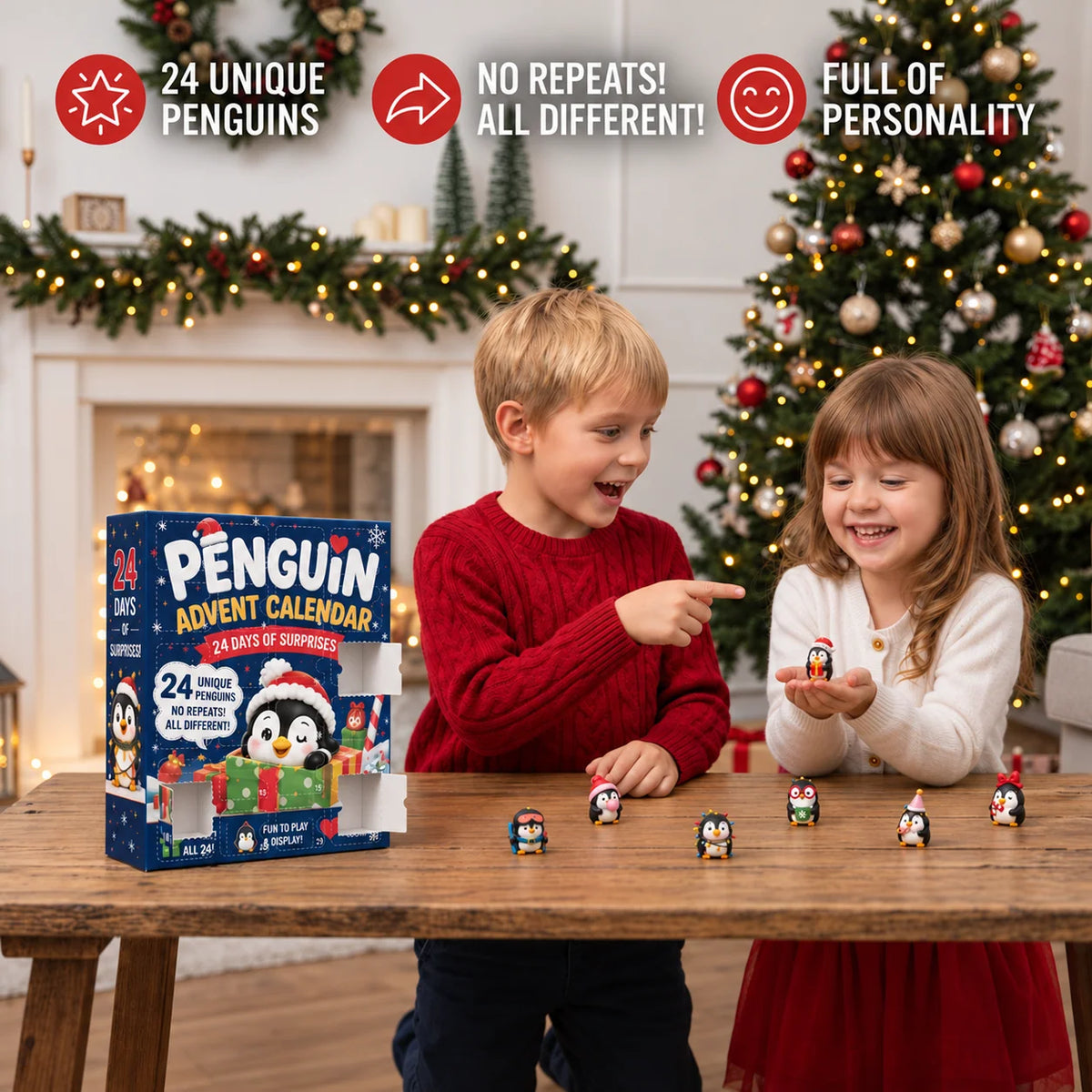 Penguin Advent Calendar 24 Days Collectible Figures